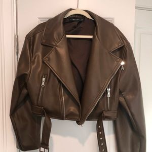 Lioness brown leather jacket